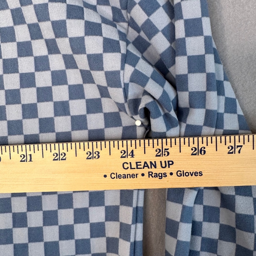 AnnieWear Los Angeles Denim Blue Checkered Long Sleeve Top - Women's M - Picture 4 of 10